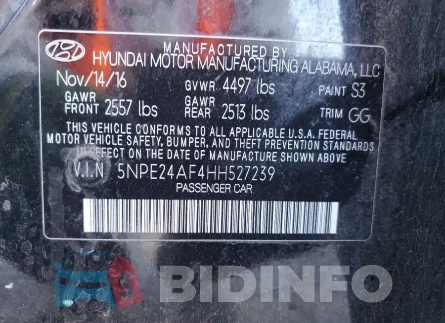 5NPE24AF4HH527239 Photo# 13