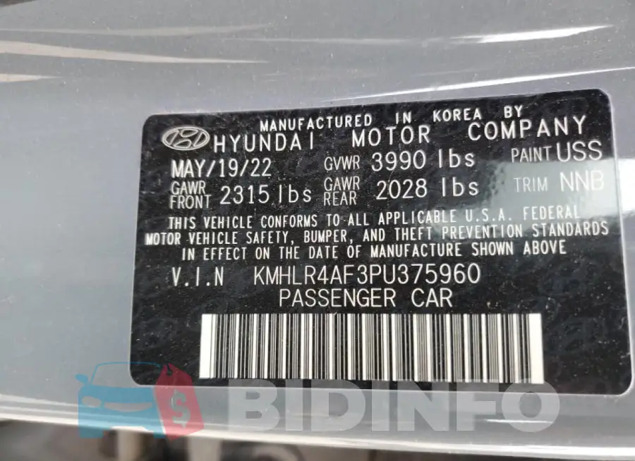KMHLR4AF3PU375960 Photo# 13