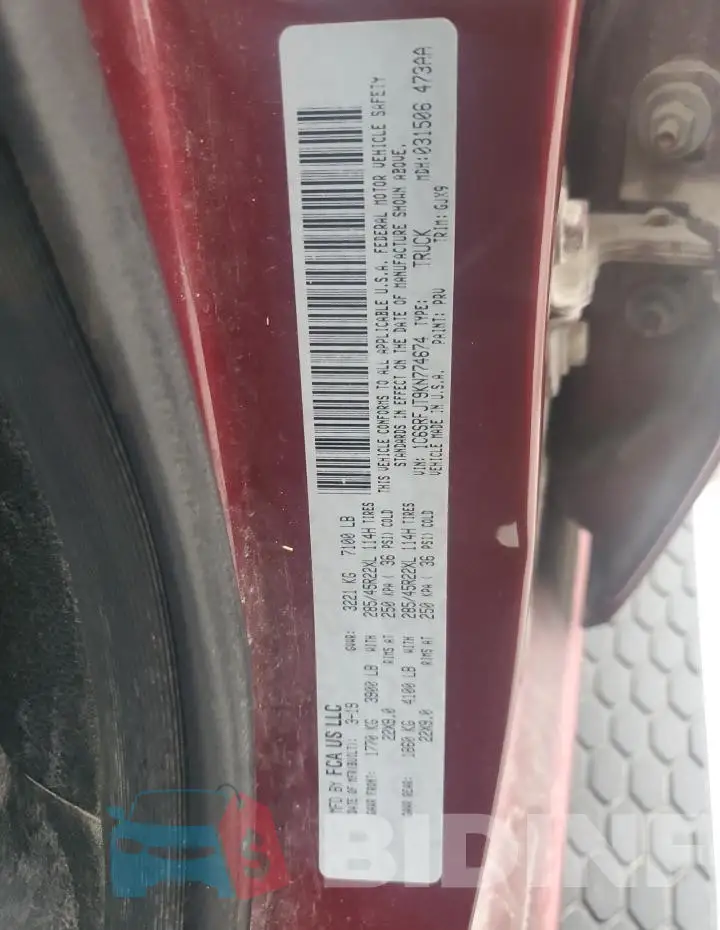 1C6SRFJT9KN774674 Photo# 12