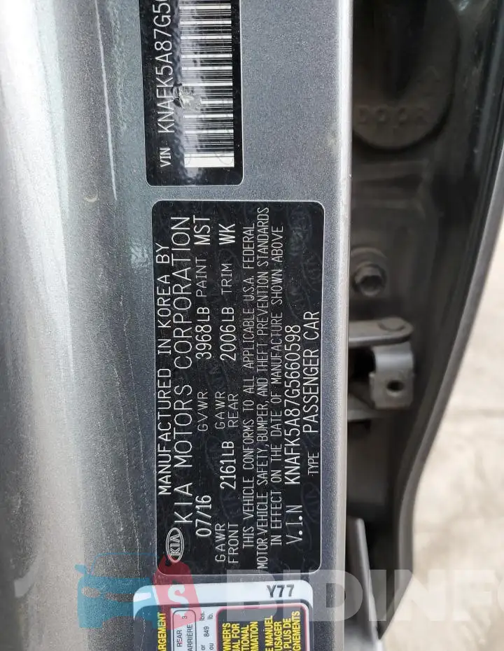 KNAFK5A87G5660598 Photo# 12