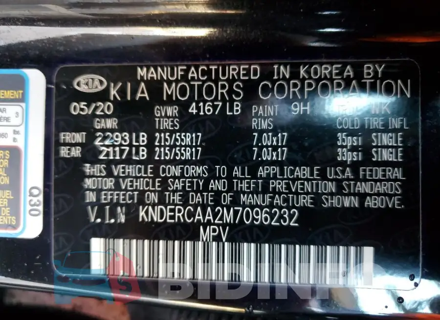 KNDERCAA2M7096232 Photo# 13