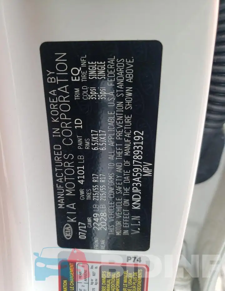 KNDJP3A59J7893192 Photo# 12