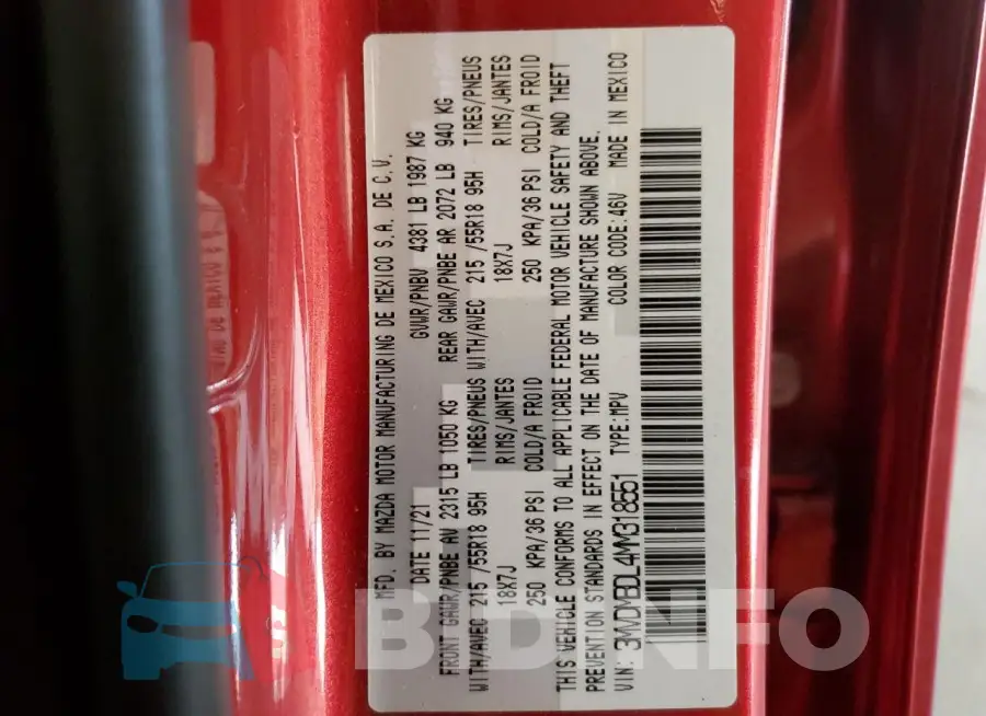 3MVDMBDL4MM318551 Photo# 12