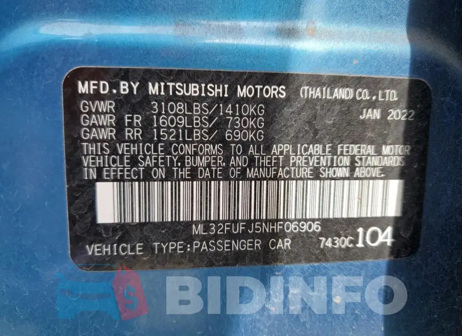 ML32FUFJ5NHF06906 Photo# 12