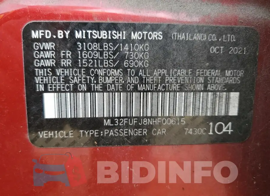 ML32FUFJ8NHF00615 Photo# 12