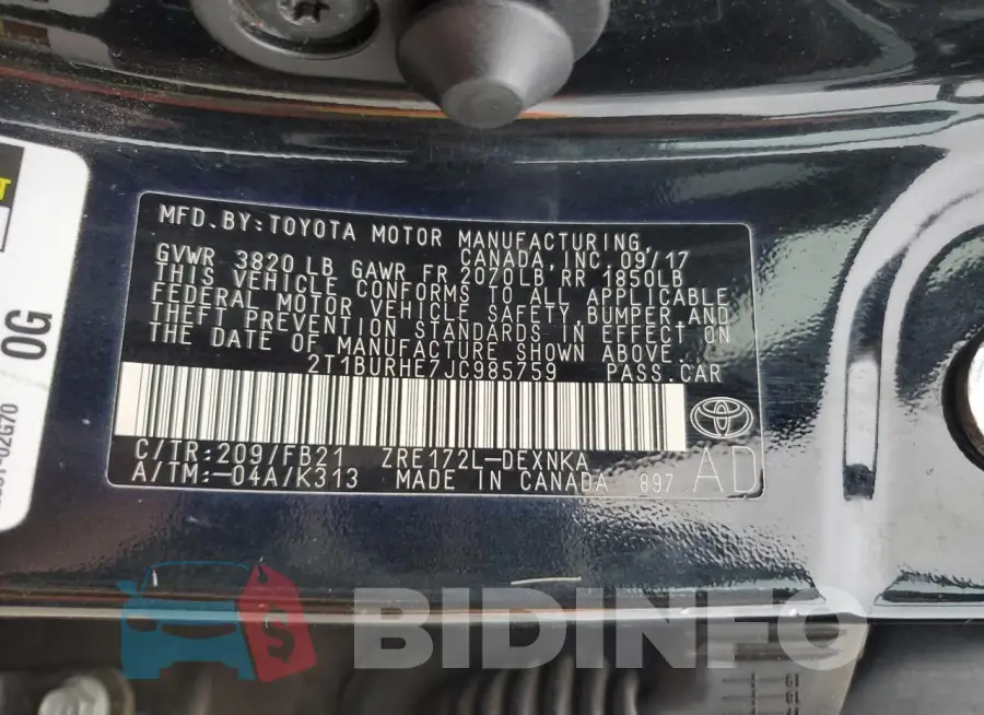 2T1BURHE7JC985759 Photo# 13