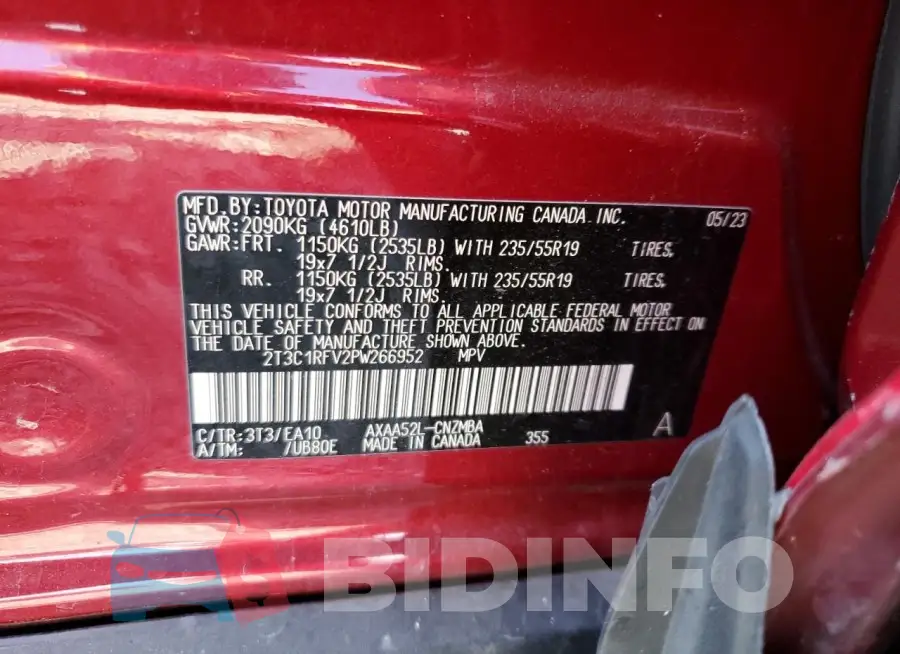 2T3C1RFV2PW266952 Photo# 13