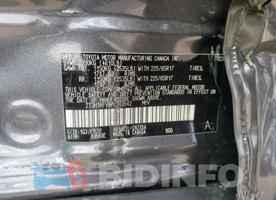 2T3H1RFV8PC240542 Photo# 13