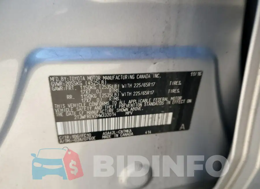 2T3WFREV2HW332014 Photo# 14