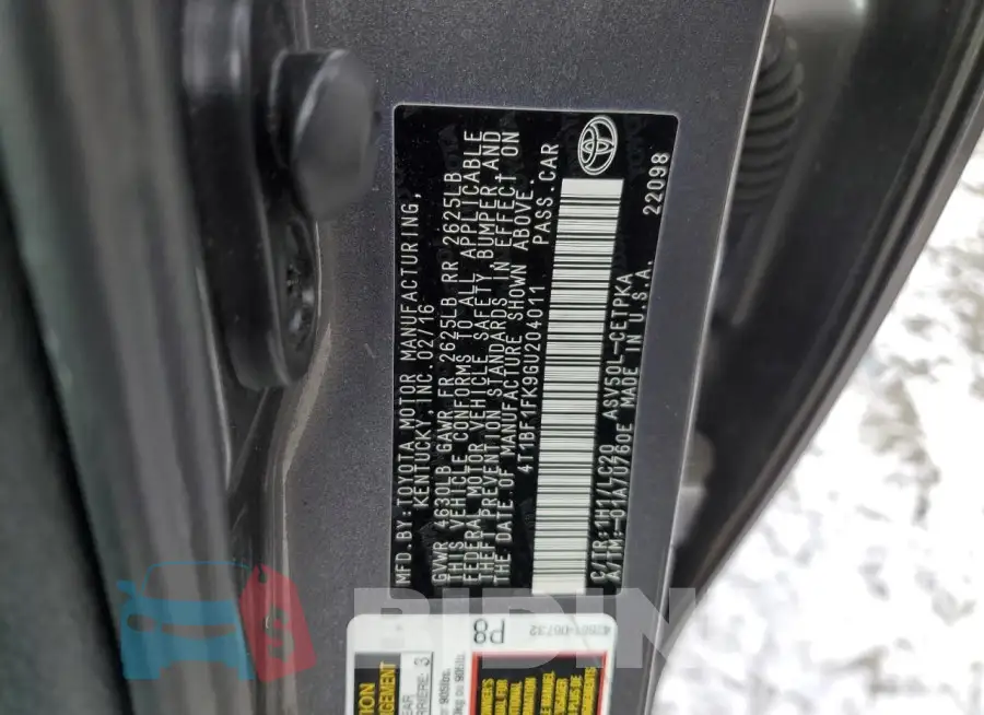 4T1BF1FK9GU204011 Photo# 12