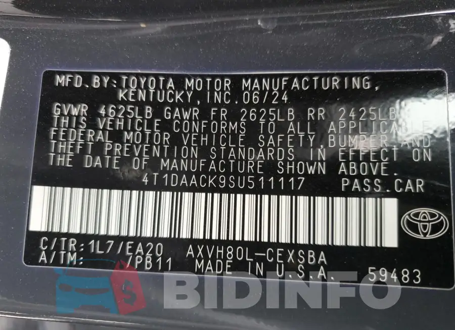 4T1DAACK9SU511117 Photo# 13