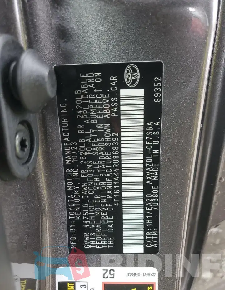 4T1G11AK4RU868392 Photo# 12