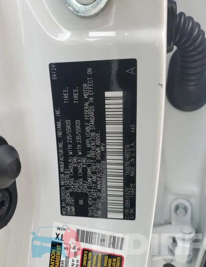 5TDKDRAHXRS537958 Photo# 13