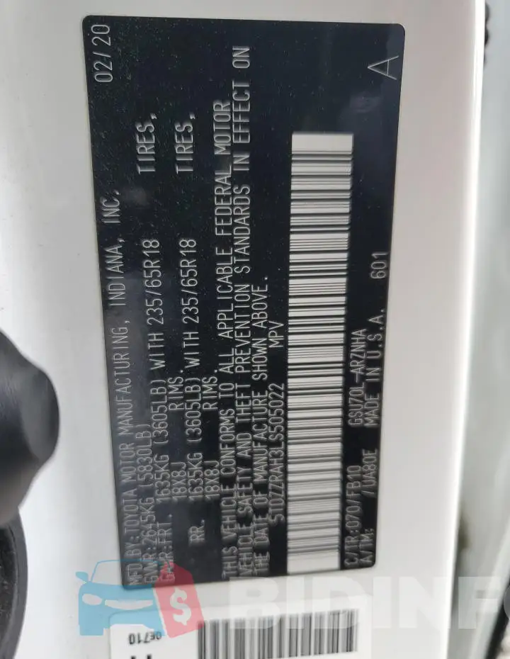 5TDZZRAH3LS505022 Photo# 14