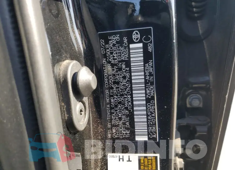 JTDKAMFU7N3179814 Photo# 12