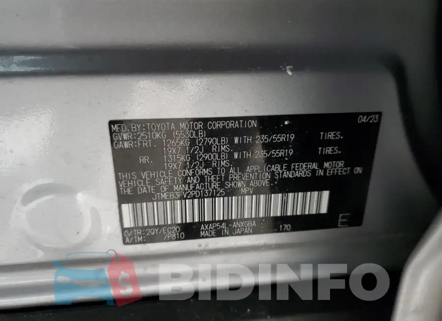JTMEB3FV2PD137125 Photo# 14