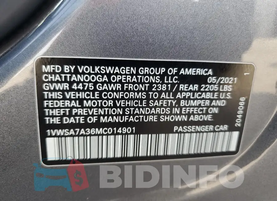 1VWSA7A36MC014901 Photo# 12