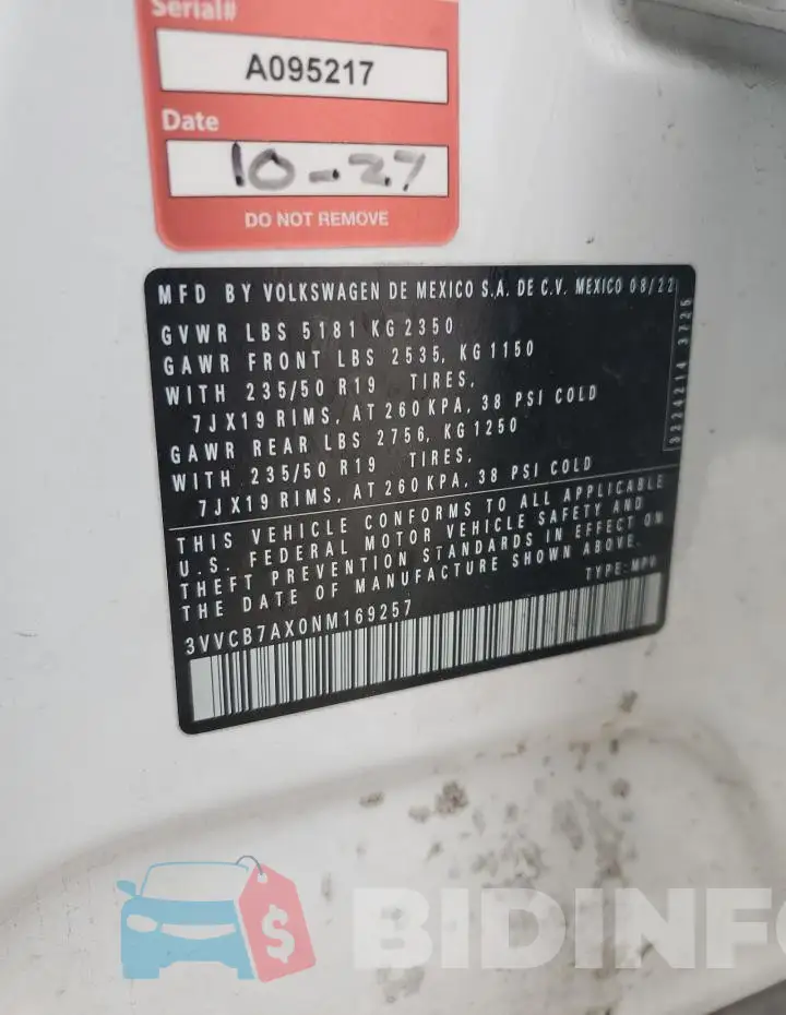 3VVCB7AX0NM169257 Photo# 14