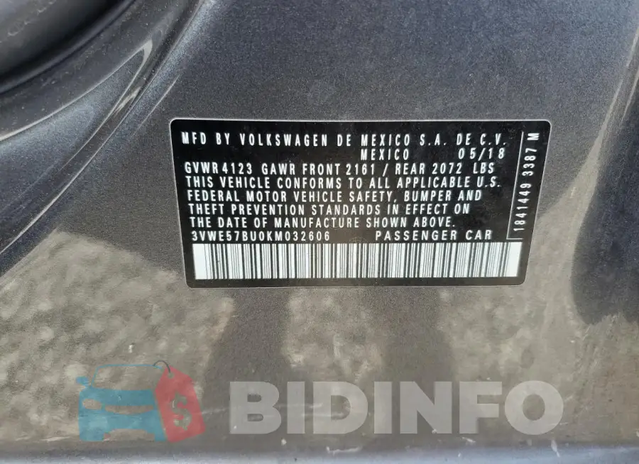 3VWE57BU0KM032606 Photo# 12