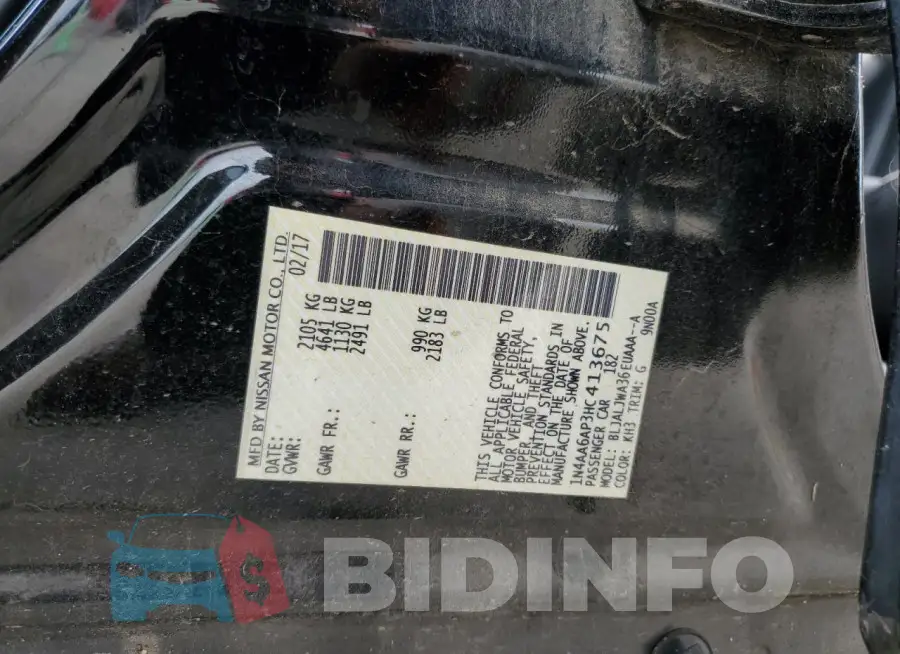 1N4AA6AP3HC413675 Photo# 13