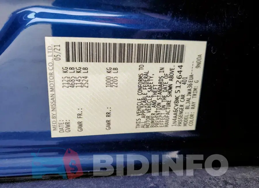 1N4AA6CV8MC512644 Photo# 12