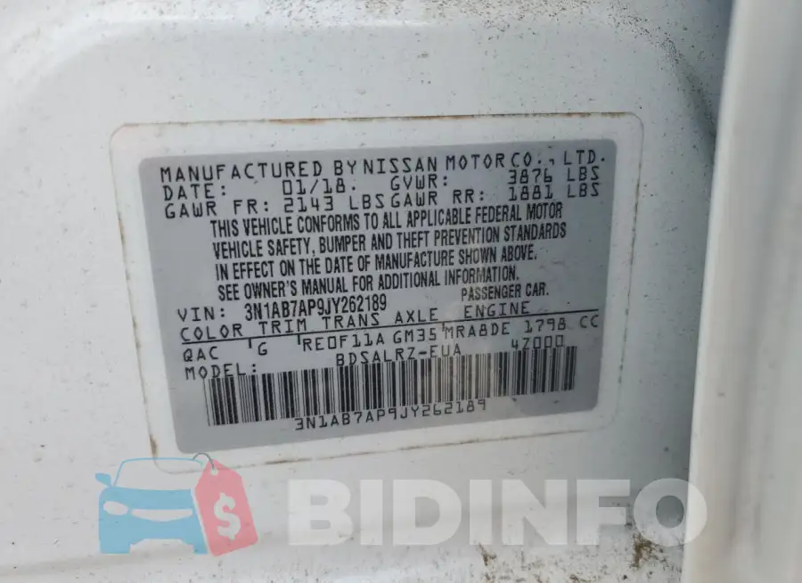 3N1AB7AP9JY262189 Photo# 13