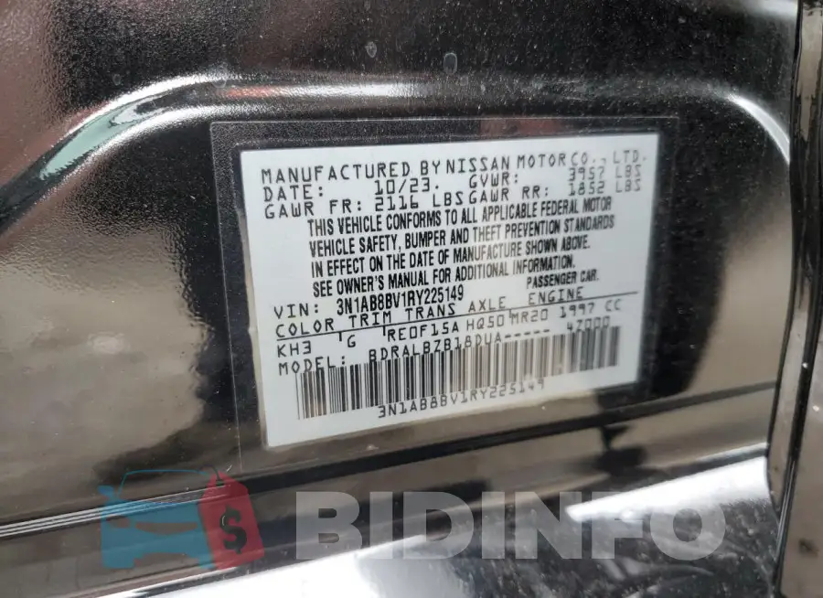 3N1AB8BV1RY225149 Photo# 12