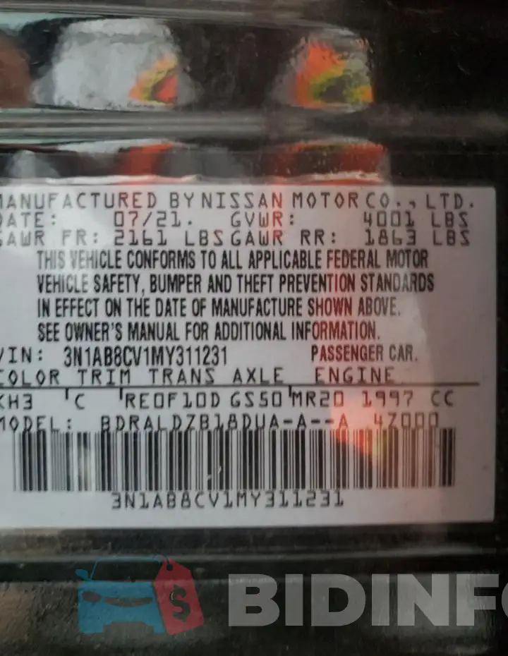 3N1AB8CV1MY311231 Photo# 12