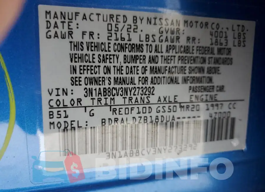 3N1AB8CV3NY273292 Photo# 13