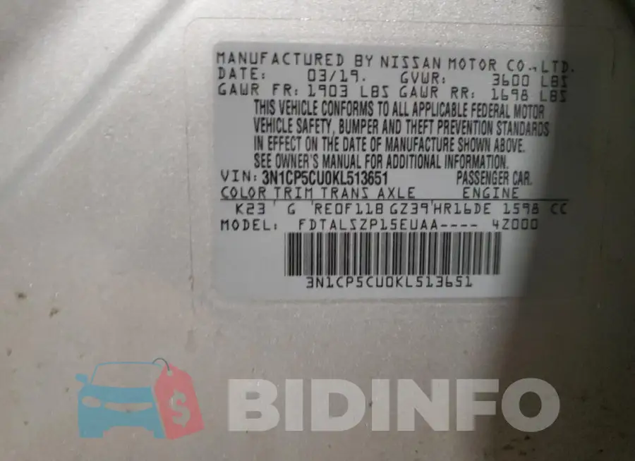 3N1CP5CU0KL513651 Photo# 14