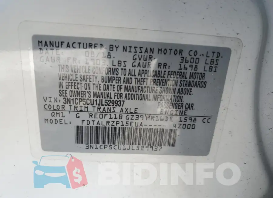 3N1CP5CU1JL529937 Photo# 12