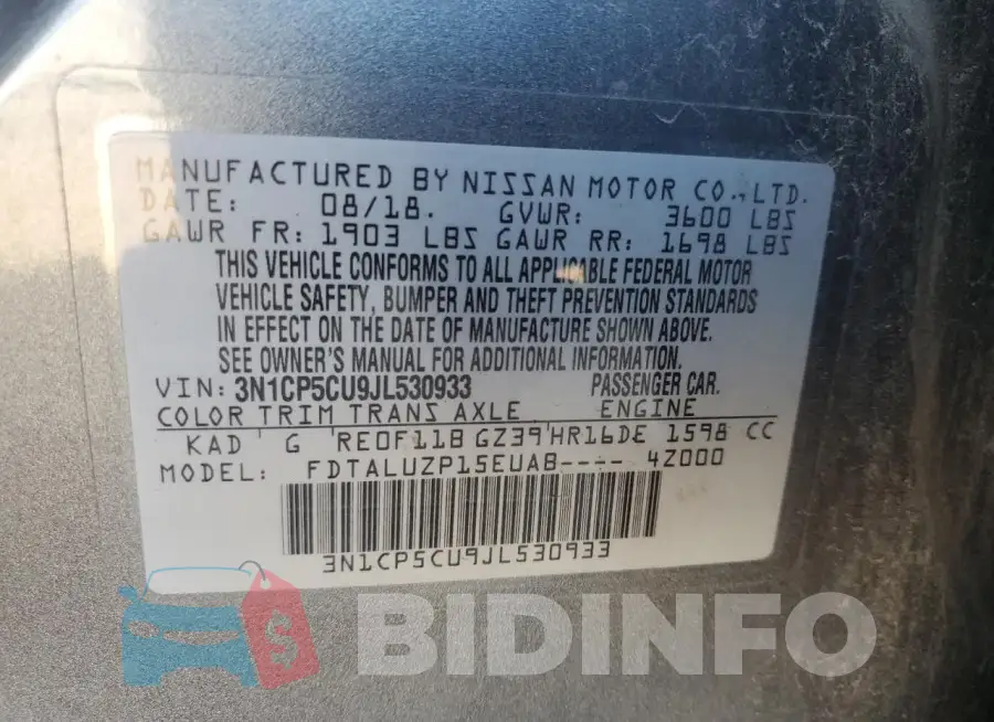 3N1CP5CU9JL530933 Photo# 13