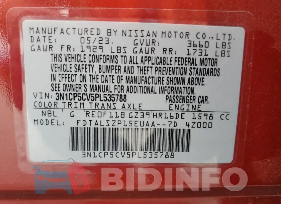 3N1CP5CV5PL535788 Photo# 12