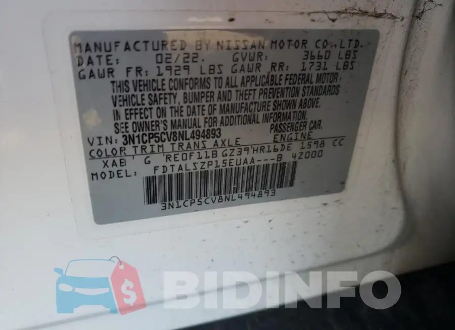 3N1CP5CV8NL494893 Photo# 12