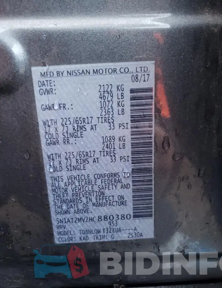 5N1AT2MV2HC880380 Photo# 12