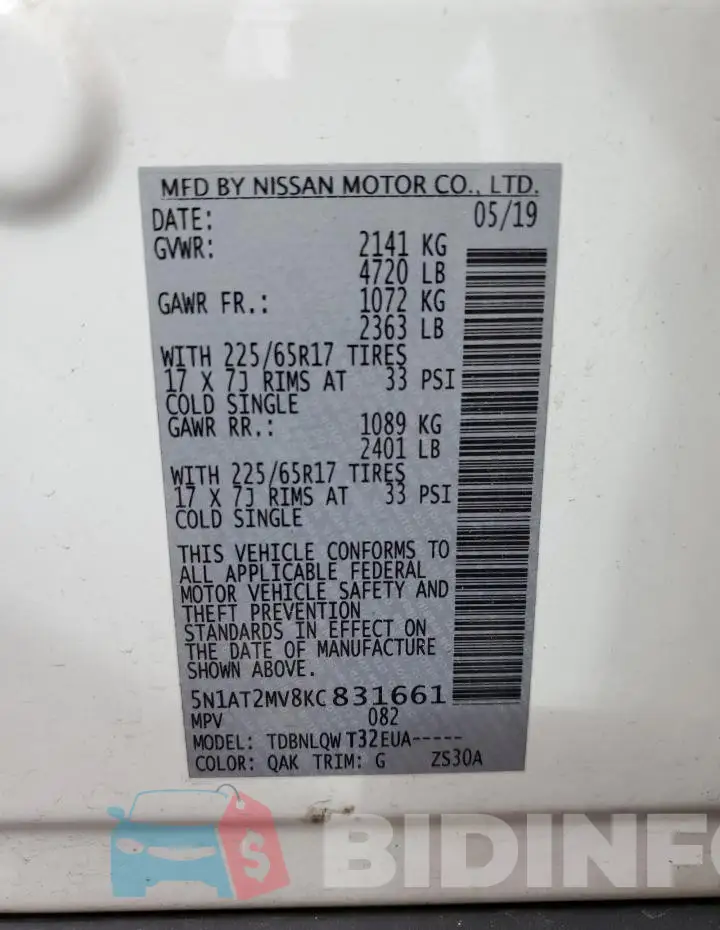 5N1AT2MV8KC831661 Photo# 14