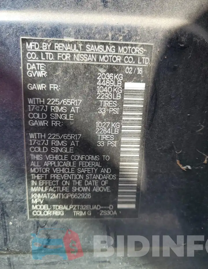 KNMAT2MT1GP662926 Photo# 13