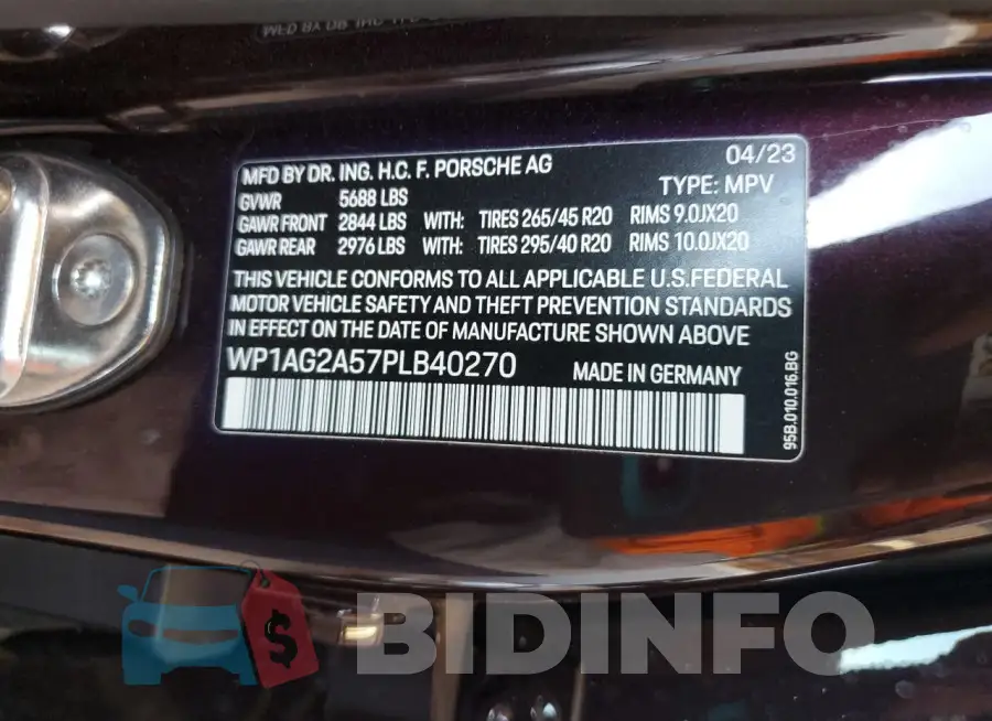WP1AG2A57PLB40270 Photo# 13