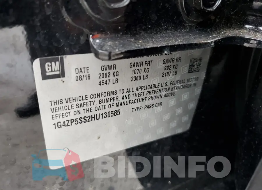 1G4ZP5SS2HU130585 Photo# 12