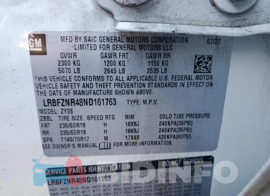 LRBFZNR48ND161763 Photo# 13