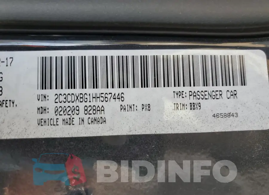 2C3CDXBG1HH567446 Photo# 13