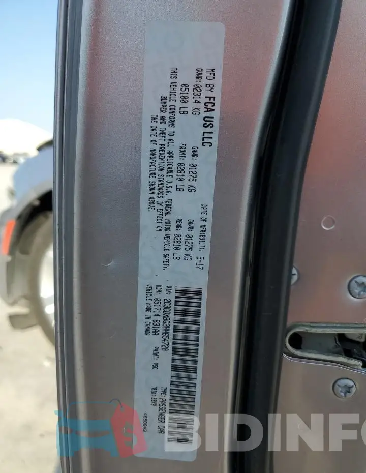 2C3CDXBG3HH654720 Photo# 12