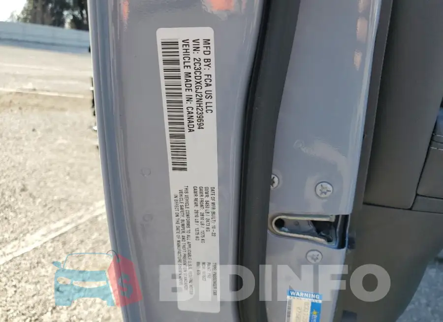 2C3CDXGJ2NH239694 Photo# 12