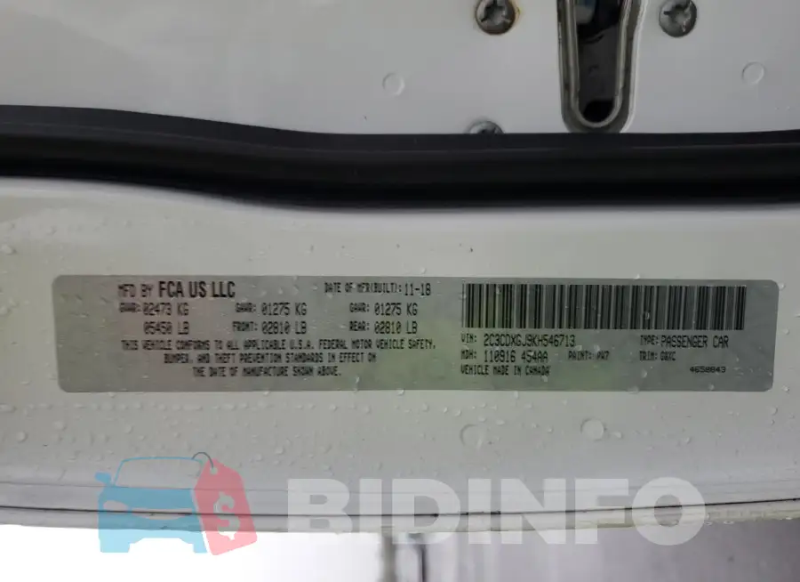2C3CDXGJ9KH546713 Photo# 12