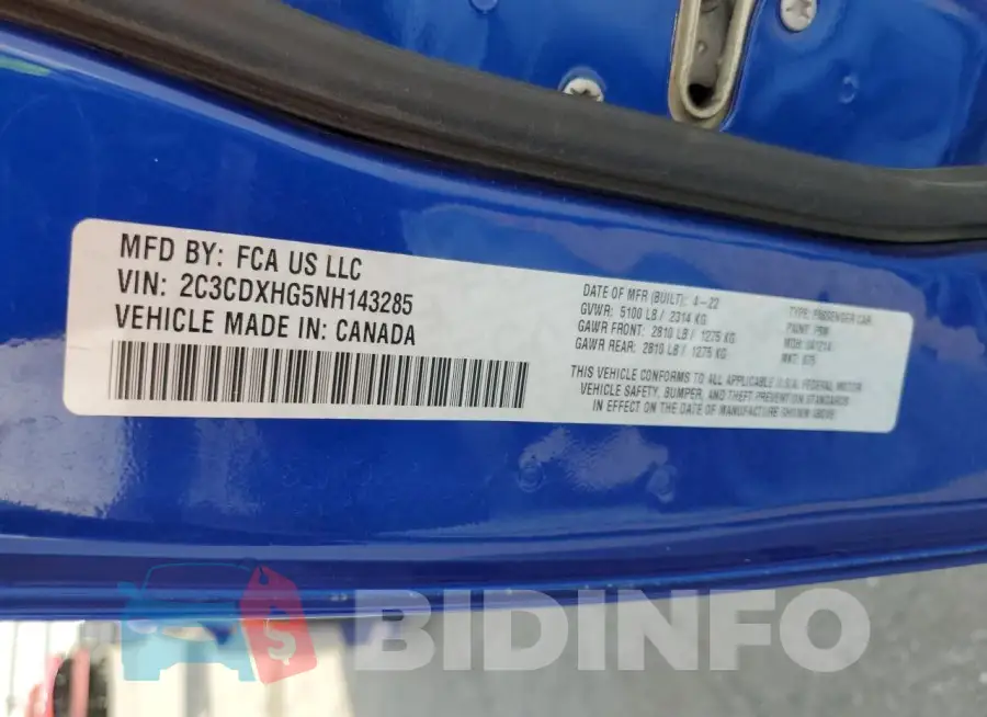 2C3CDXHG5NH143285 Photo# 12