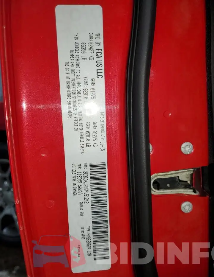 2C3CDXJG9GH151242 Photo# 12