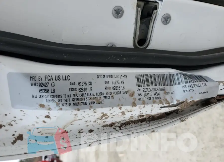 2C3CDXJG9KH756208 Photo# 13