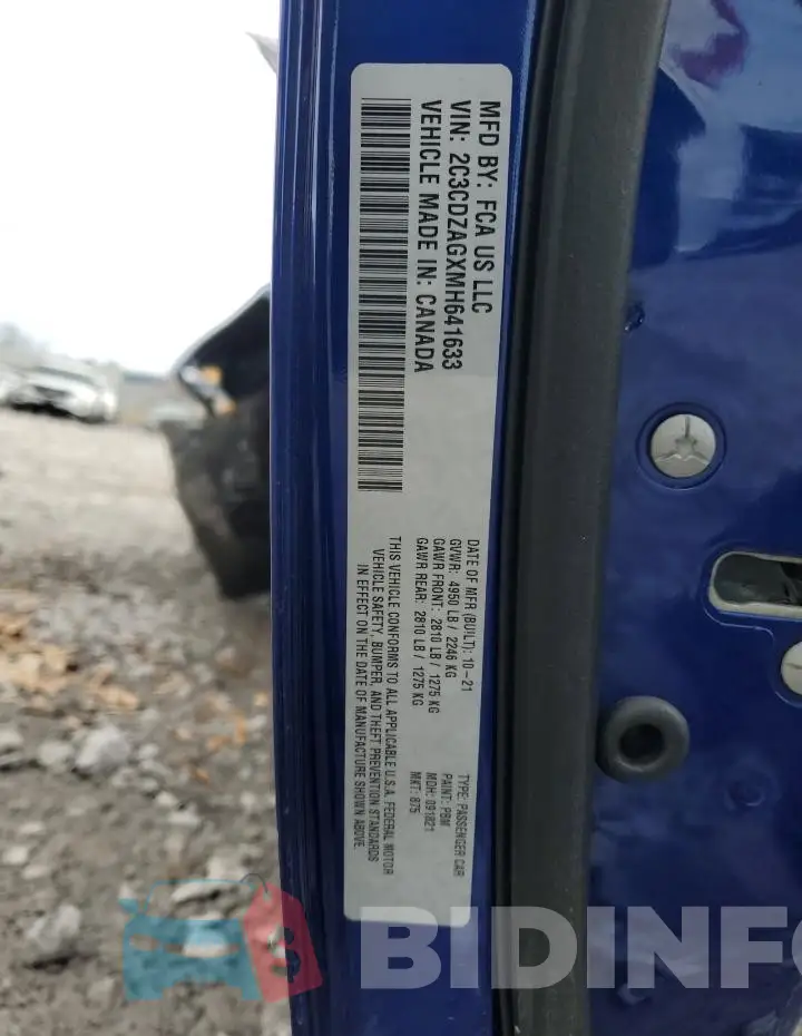2C3CDZAGXMH641633 Photo# 12