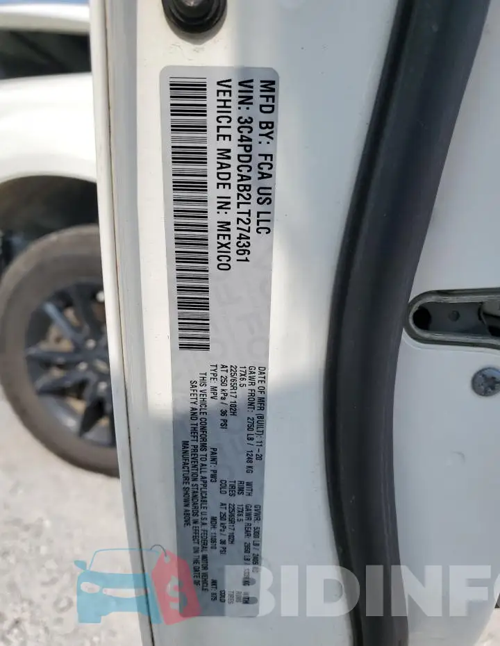 3C4PDCAB2LT274361 Photo# 13