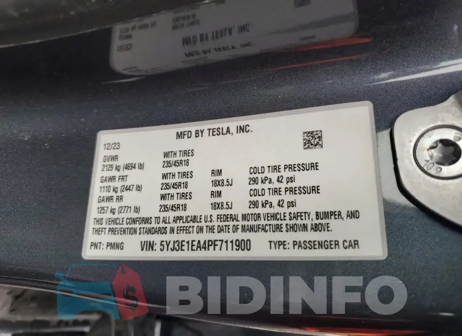 5YJ3E1EA4PF711900 Photo# 12